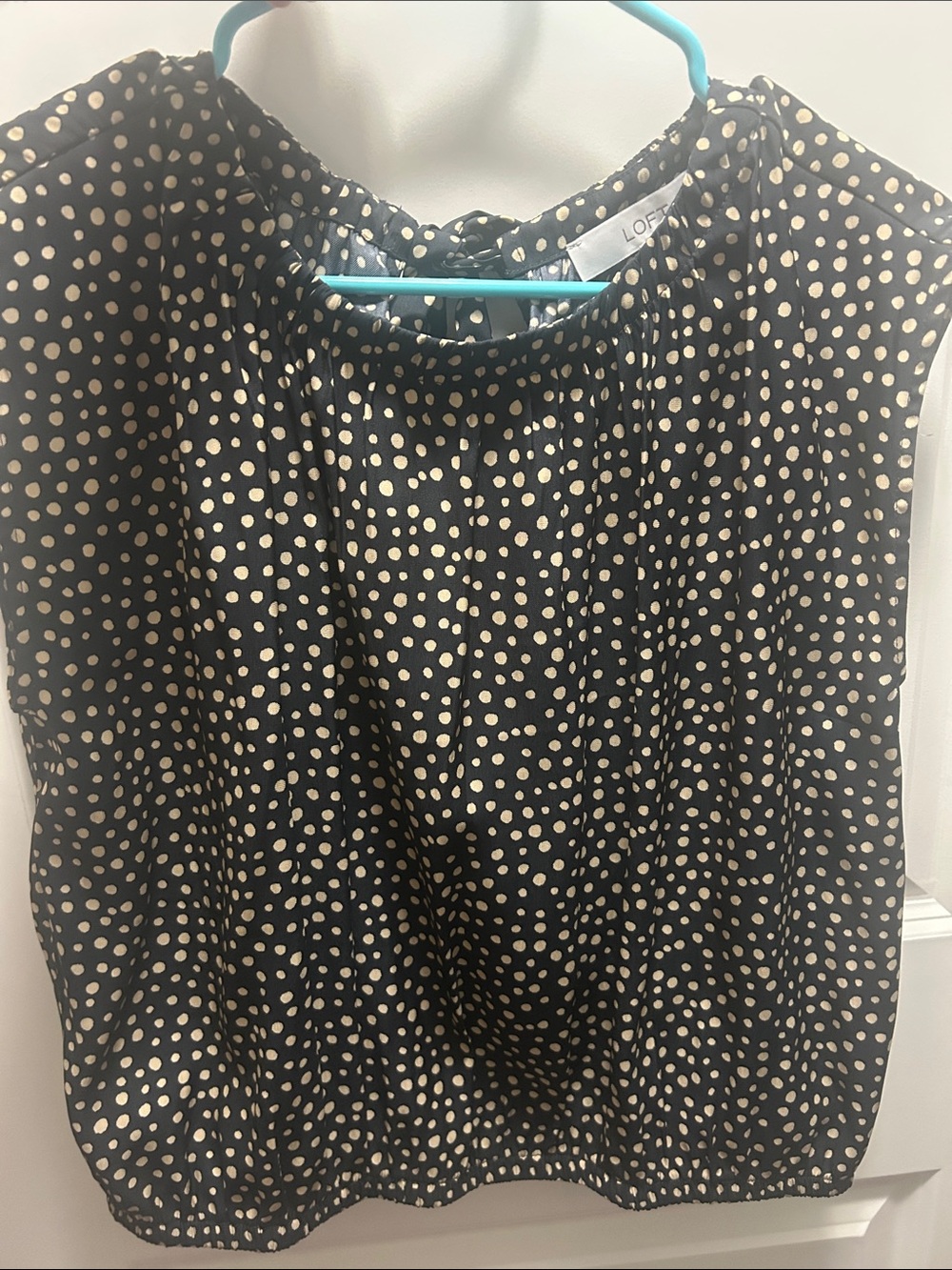 LOFT bubble Sleeveless Polka Dot Blouse